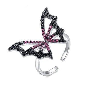Butterfly Elf Zircon Ring | Enchanting Sterling Silver Jewelry 