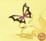Butterfly Elf Zircon Ring | Enchanting Sterling Silver Jewelry 