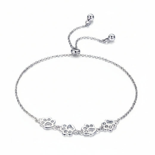 Cat paw print bracelet in 925 sterling silver