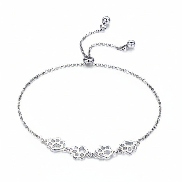 Cat paw print bracelet in 925 sterling silver