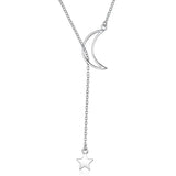Silver Moon and Star Necklace 