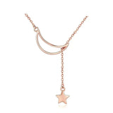 Silver Moon and Star Necklace 