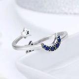 Celestial Moon and Star Sterling Silver Ring | 925 Silver Romantic Jewelry | 