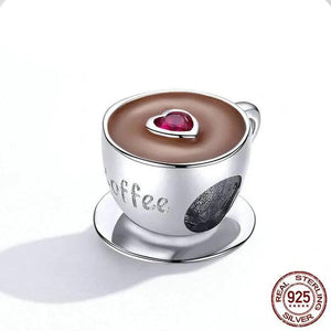 Coffee Cup Metal Beads 