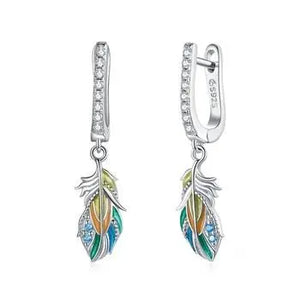Colored Feather Earring.