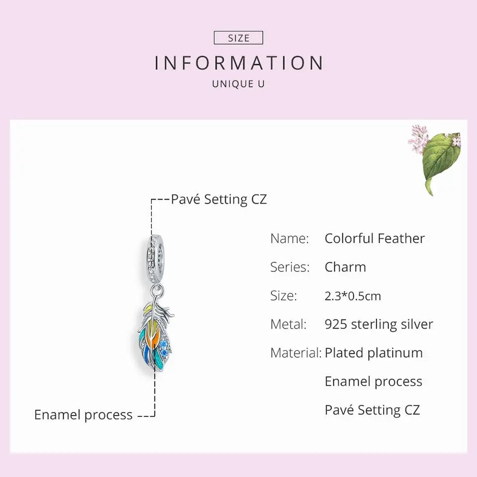 Colorful Feather Charm 