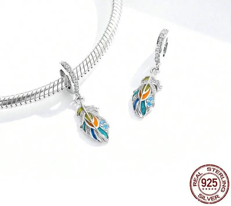 Colorful Feather Charm 