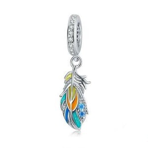 Colorful Feather Charm | Colorful Feather Pendant Charm