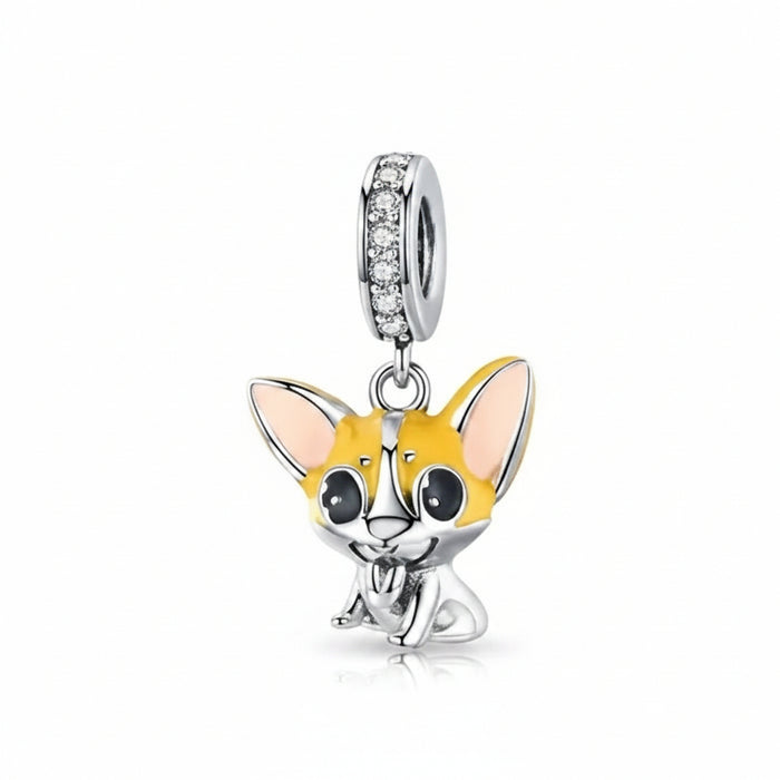 925 Sterling Silver Corgi Dog Charm, fits Pandora bracelet