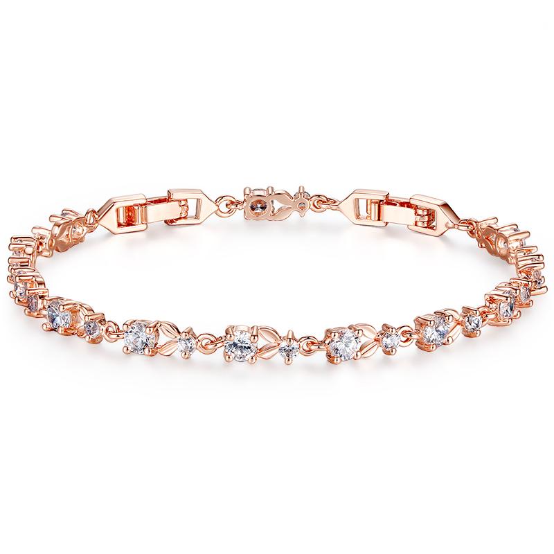 Luxury Rose Chain Bracelet | Gold Color Chain Bracelet