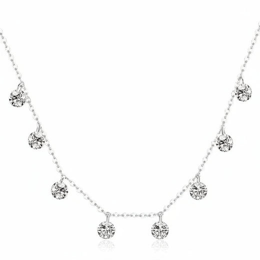 Geometric zircon choker necklace in 925 sterling silver