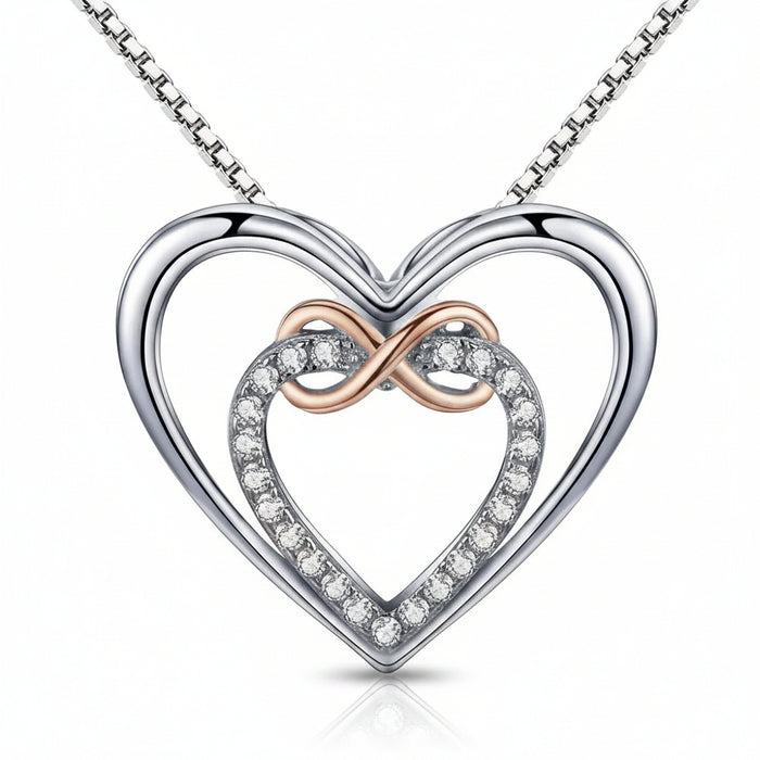 925 sterling silver heart necklace collection - four designs