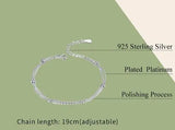 14K Gold Plated Double Layer Beaded Chain Bracelet – 925 Sterling Silver Adjustable Link Bracelet for Women 