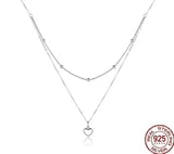 Double Layer Heart Pendant Choker Necklace