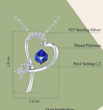 Heart & Star Shape Necklaces Blue Zircon