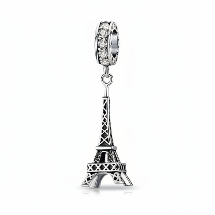 925 Sterling Silver Eiffel Tower Dangle Charm, fits Pandora bracelet