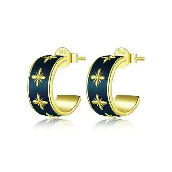 Elegant Orchids Plated gold Earrings 