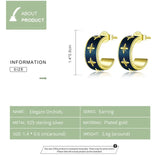 Elegant Orchids Plated gold Earrings 