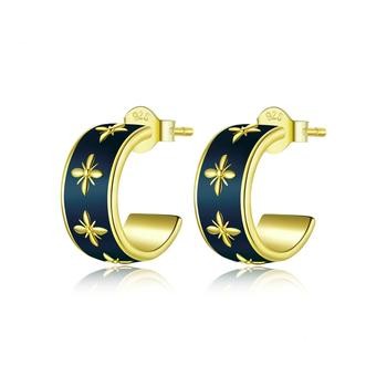 Elegant Orchids Plated gold Earrings