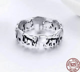Lucky Elephant Family Sterling Silver Ring | 925 Silver Good Luck Charm | 