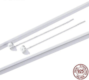 Long Chain Pearl Earrings 