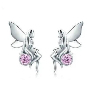 Flower Fairy Pink Stud Earrings.