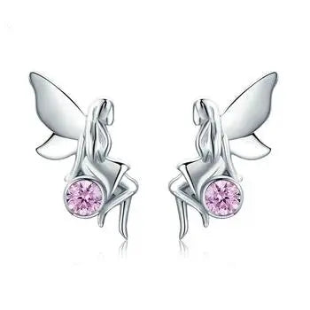 Flower Fairy Pink Stud Earrings.