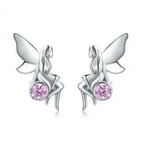 Flower Fairy Pink Stud Earrings