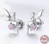 Flower Fairy Pink Stud Earrings.