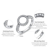 Forever Circle Ring – Genuine 925 Sterling Silver Clear CZ Round Ring for Women 