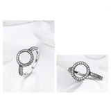 Forever Circle Ring – Genuine 925 Sterling Silver Clear CZ Round Ring for Women 