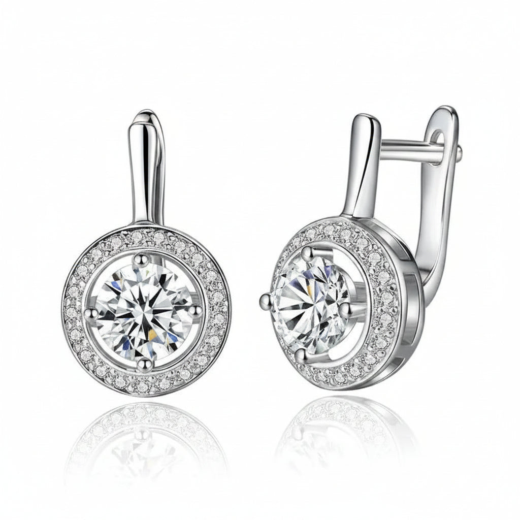 Round Full of Love dangle earrings in silver-tone alloy