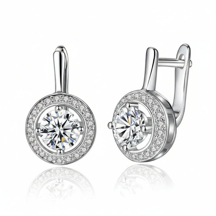 Round Full of Love dangle earrings in silver-tone alloy