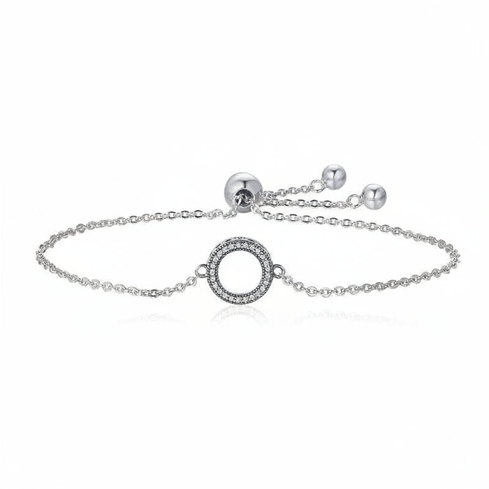 Glittering Round bracelet in 925 sterling silver with zircon