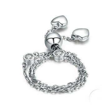 Glittering Pave Heart CZ Bracelet | Fashionable Unique Style Bracelet