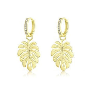 Gold Color Leaf Style Drop Earrings | Earrings for Women |Vintage Leaf Rings
