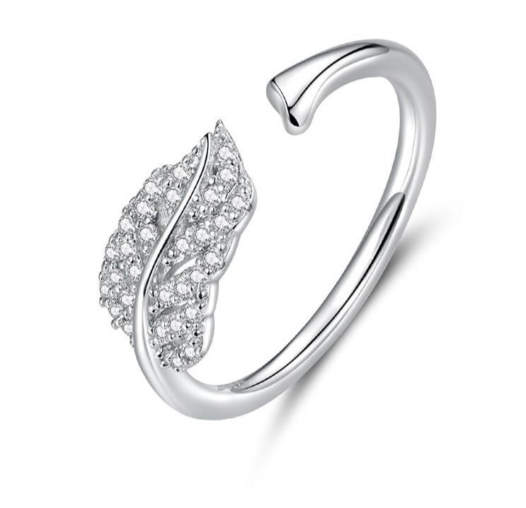 925 Sterling Silver Boho Feather Ring – Vintage Elegance with Free-Spirited Charm