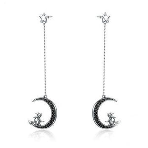 Magic Witch in Moon Star Earrings | unique earrings  |Classic Earrings