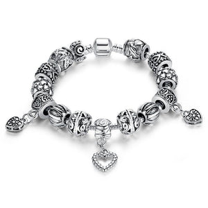 Silver Charm Bracelet | Stylish Bracelets | Heart Bracelets | Bracelets