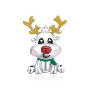 Cute Reindeer Metal Beads | 925 Sterling Silver Bead