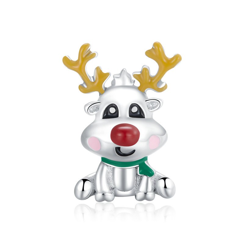 Cute Reindeer Metal Beads | 925 Sterling Silver Bead