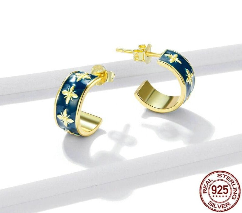 Elegant Earring | Earring for Women | Classic Earrings | Orchids gold Earrings | Plated gold Earrings|