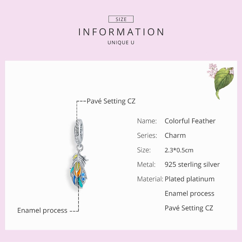 Colorful Feather Charm