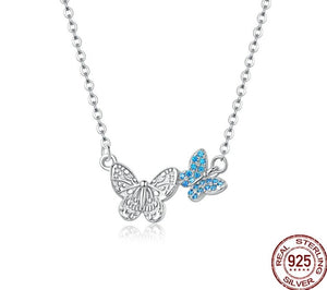 Flying Butterfly Short Necklace | Sterling Silver Necklace | Necklace for Women