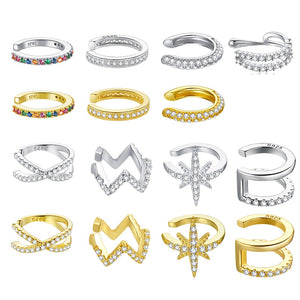 Sterling Silver Clip Earrings | Women Jewelry | Clip Hoop Earrings