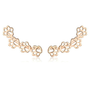 Silver Footprints Stud Earrings 