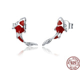 Red Fish Earrings | Sterling Silver Earrings | Earrings for Women