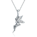 Flower Fairy Long Necklace | Women Sterling Silver Necklace