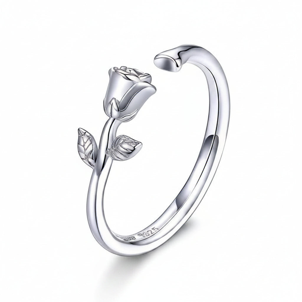 925 Sterling Silver 3D Rose ring – Jewelry Towns