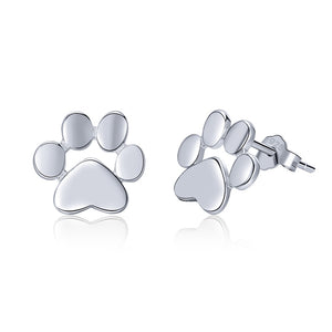 Animal Paw Stud Earrings | Pet Paw Print Earrings | Sterling Silver Earrings